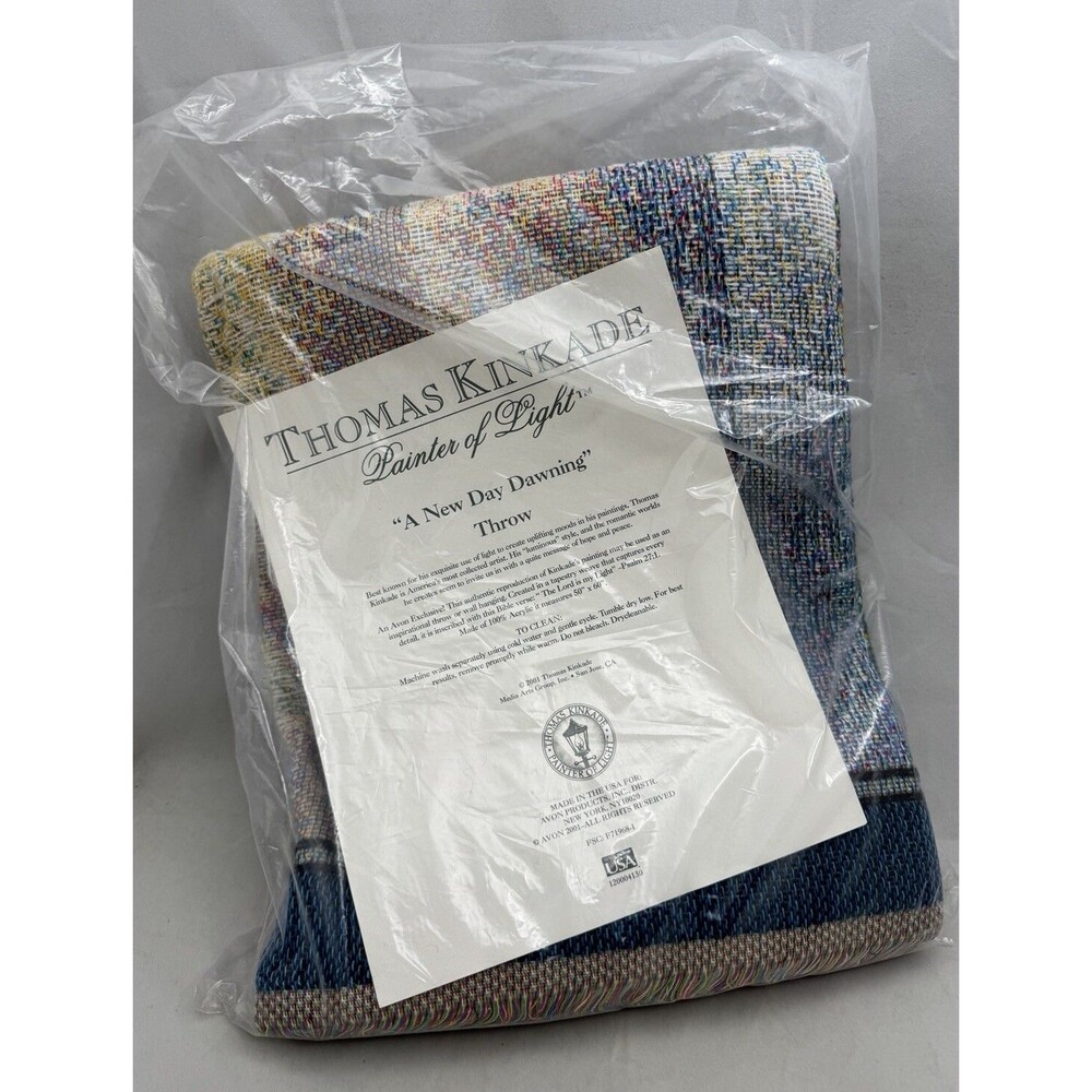 Thomas Kinkade Painter Of Light A New Day Dawning Throw Blanket 2001 50 by 60